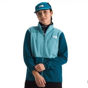 North Face Women Glacier Fleece Jacket Blue Navy Pockets Sz M very good cond